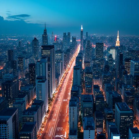 東京の都市景観の空撮
