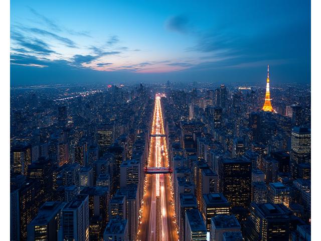 東京の息をのむような高層ビル群のドローン空撮