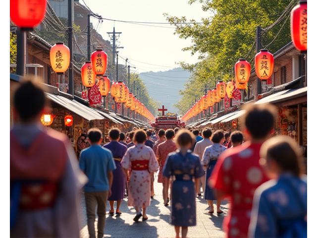活気に満ちた日本の祭り風景